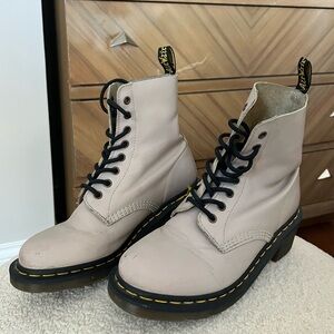 Wedged Doc Martins - Nude & Black Size 8